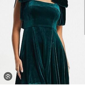 Emerald Velveteen Holiday Dress, XL
